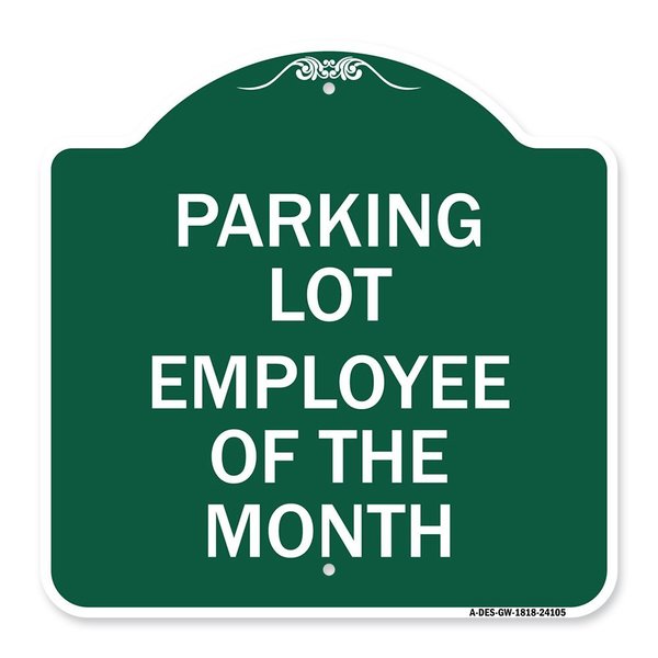 Signmission Designer Series Sign-Employee of Month, Green & White Aluminum Sign, 18" x 18", GW-1818-24105 A-DES-GW-1818-24105